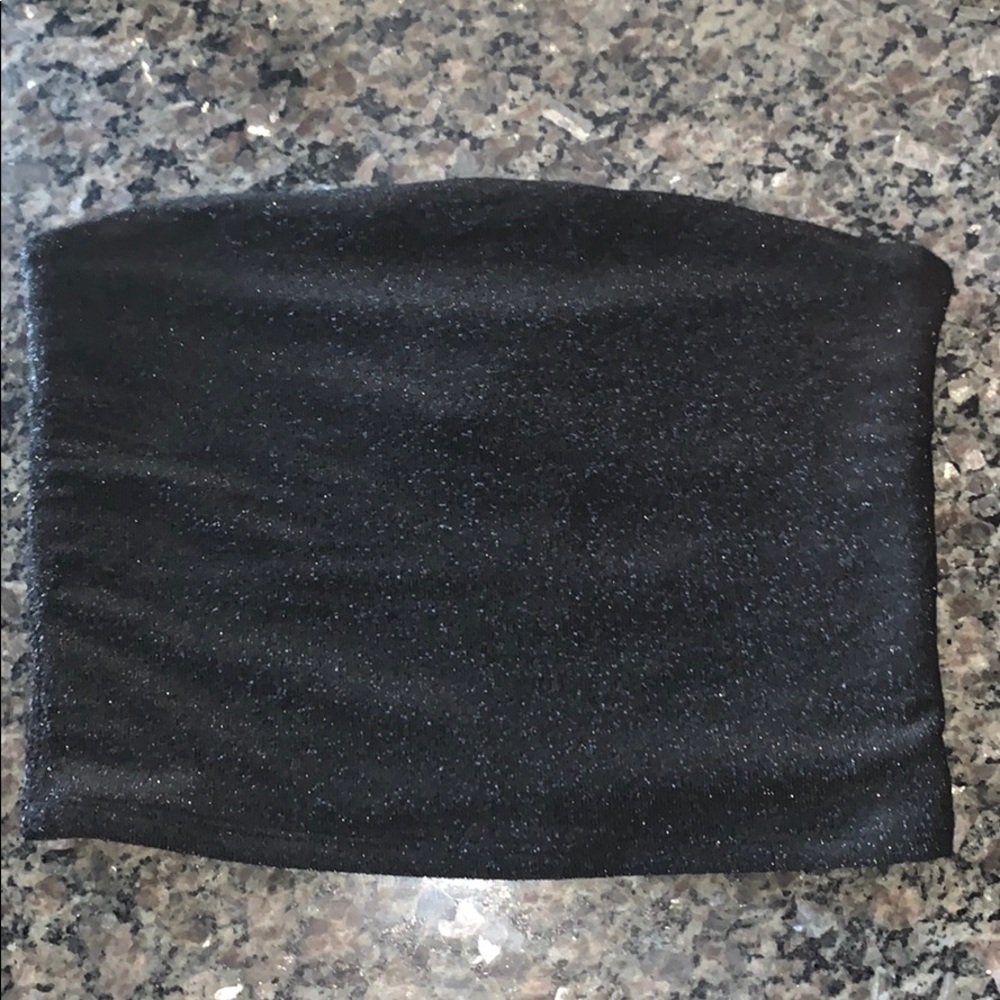 Black sparkly tube top